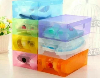 Удобная Складная коробка для обуви, цветной пластиковый футляр для хранения Обуви, Домашний шкаф, Органайзер, Коробка для хранения, мебель для дома