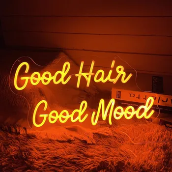 Хороших волос Лампы для хорошего настроения Большие неоновые вывески парикмахерской для декора стен Неоновые лампы для спальни Светодиодные вывески, подходящие для парикмахерской