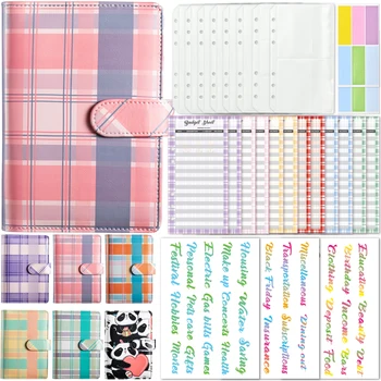 Цветной бюджетный блокнот-планировщик A6 с 12 конвертами для наличных, Красочный блокнот-блокнот из искусственной кожи с 8 карманами-блокнотами A6
