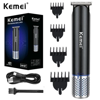 Электрическая машинка для стрижки волос Kemei, Триммер для волос, Перезаряжаемая Машинка для стрижки, Бритва, Детские профессиональные ультра-тихие инструменты для укладки