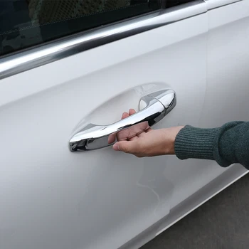 Яркий серебристый автомобильный ABS хромированный чехол для дверной ручки 
