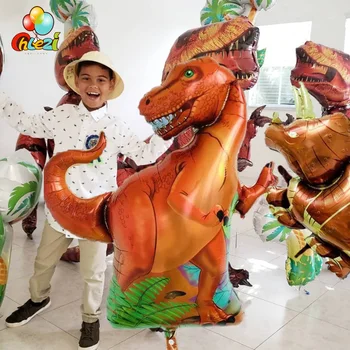 1шт Тираннозавр Рапторы Трицератопс Динозавр Юрского периода Большого Размера Воздушные Шары Для Мальчиков На День Рождения Декор Душа Ребенка Гелиевые Глобусы