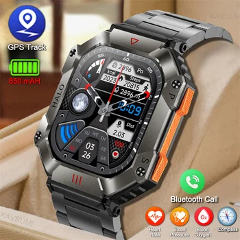 2023 GPS Компас Смарт-часы мужские для Xiaomi Android IOS Часы Аккумулятор 650 мАч IP67 Водонепроницаемый Bluetooth Вызов Спортивные умные часы