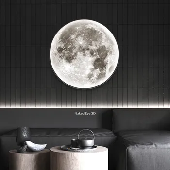 2023 Креативный светодиодный потолочный светильник Moon с современным Лунным Рисунком 18 Вт 24 Вт, Белая осветительная панель, светильники для спальни, гостиной, домашнего декора