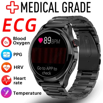 2023 Новый Монитор уровня глюкозы в крови, Умные часы для Здоровья, Мужские ЭКГ + PPG Для измерения артериального давления, Спортивные умные часы для пожилых людей