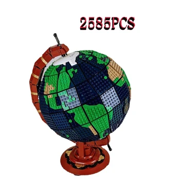 2585 шт., совместимый с Глобусом, 21332 Идеи, Модель карты земного шара, Строительные блоки, кирпичи, Технические и MOC Кирпичи, игрушки, Подарок для детей