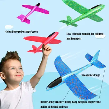 48 см Большой Ручной Бросок Самолет Летающий Пенопластовый Планер Самолет Инерционный Самолет Игрушка Ручной Запуск Мини Самолет Игрушки для детей на открытом воздухе