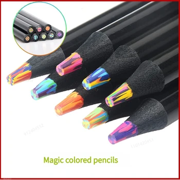 8шт Больших радужных карандашей разных цветов Деревянные цветные радужные карандаши для детей и взрослых Разноцветные карандаши для рисования