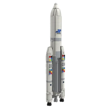 MOC 1:110 Arianeal 5 ECA Ракета Строительные Блоки Комплект Искусственных Спутников Космическая Ракета-носитель Airbus Самолет Кирпичи Игрушка Детский Подарок