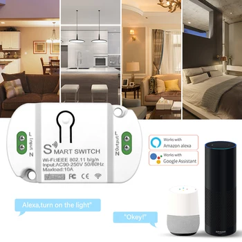 Tuya WIFI Smart Switch 10/16A Таймер Беспроводной Выключатель Smart Life DIY Выключатель Света Для Alexa Google Home Голосовое Управление