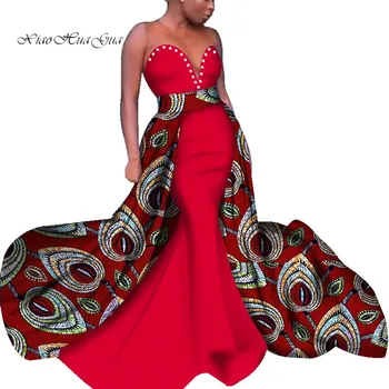 африканские вечерние платья для женщин bazin riche без бретелек, женские африканские платья дашики длиной до пола, одежда больших размеров wy4087