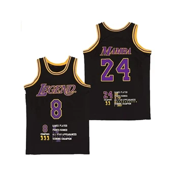 Баскетбольные майки Bg Legend 24 Mamba Джерси Цифровая печать Спорт на открытом воздухе Пять чемпионов Высококачественный Желтый Черный Новинка 2023 года