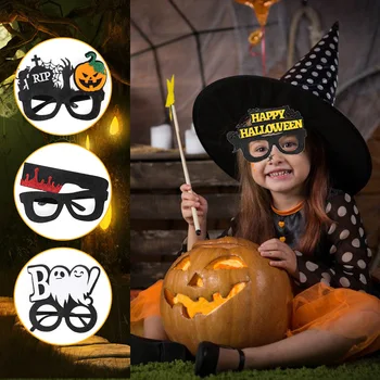 Жуткие очки на Хэллоуин Для взрослых и детей, реквизит для фотосессии, солнцезащитные очки с привидением ведьмы, украшения для вечеринки на Хэллоуин