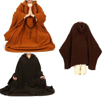 Зимний и весенний дзен-теплый плащ для медитации, высококачественный костюм для шаолиньских боевых искусств из флиса, дзен-робекейп