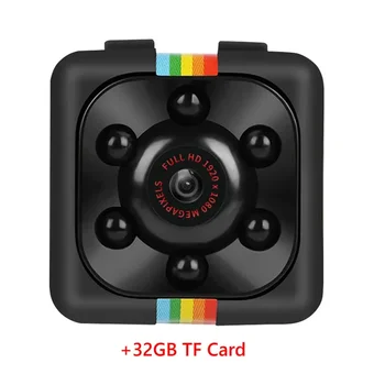 Камера HD 1080P Видеокамера ночного видения Motion DVR Микрокамера Sport DV Video Сверхмалая камера с 32 ГБ TF-карты SQ11