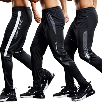 Мужские брюки для бега, быстросохнущие тонкие повседневные брюки, спортивные брюки с карманами на молнии, Спортивная одежда, Спортивные штаны для бега трусцой