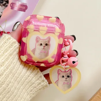 Мультяшное животное кошка медведь кулон квадратный силиконовый мягкий ins беспроводной Bluetooth чехол для наушников Apple airpod pro 2, 2, 1, 3 чехол