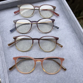Немецкий дизайнерский бренд, двухцветные очки из ацетата и бета-титана, очки для близорукости /прогрессивные / очки для чтения для женщин