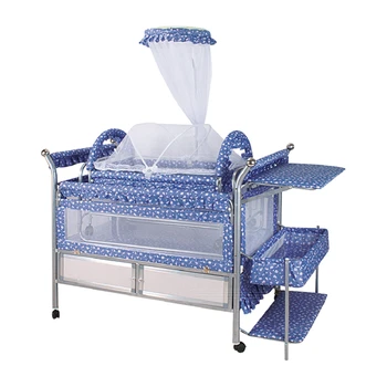 Оптовая Продажа современных металлических Детских кроваток Детская кроватка с люлькой для переноски, Одноместная Двуспальная детская кроватка