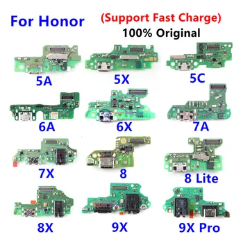 Оригинальный USB Порт Для зарядки Разъем док-станции Зарядная Плата Гибкий Кабель Для Huawei Honor 8 8X Lite 5A 5C 5X 6A 6X 7A 7X 9X Pro