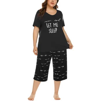 Пижамы больших размеров, капри, брюки, комплект в полоску для женщин, Рубашки для сна, Одежда для отдыха, Пижамы 3X4X5X