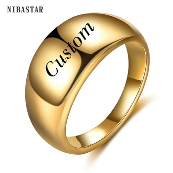 Пользовательское название, Высококачественная нержавеющая сталь, Оптовая продажа, простое кольцо, Модные золотые кольца, ювелирные изделия для женщин, эксклюзивное обручальное кольцо