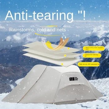 Профессиональная зимняя палатка для альпинизма на открытом Воздухе, Удобная Водонепроницаемая Двойная Походная Экипировка для Кемпинга