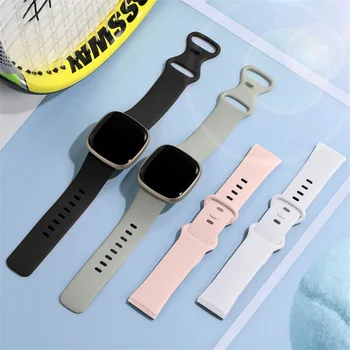 Силиконовый ремешок для наручных часов Fitbit Versa 3/4, спортивный браслет для смарт-часов Fitbit Sense Versa 4, водонепроницаемые аксессуары для ремней