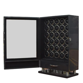 Устройство для разблокировки часов по отпечатку пальца Люксовый бренд 30 Автоматическая коробка для часов с сенсорным ЖК-экраном Деревянные часы Сейф для хранения Чехол