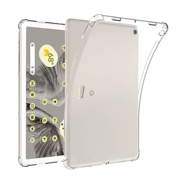Чехол с воздушной подушкой для планшета Google Pixel 2023, Мягкий Чехол 10,95 дюйма с 4 Углами, Противоударный Коврик на воздушной подушке, Кристально Чистая Задняя оболочка